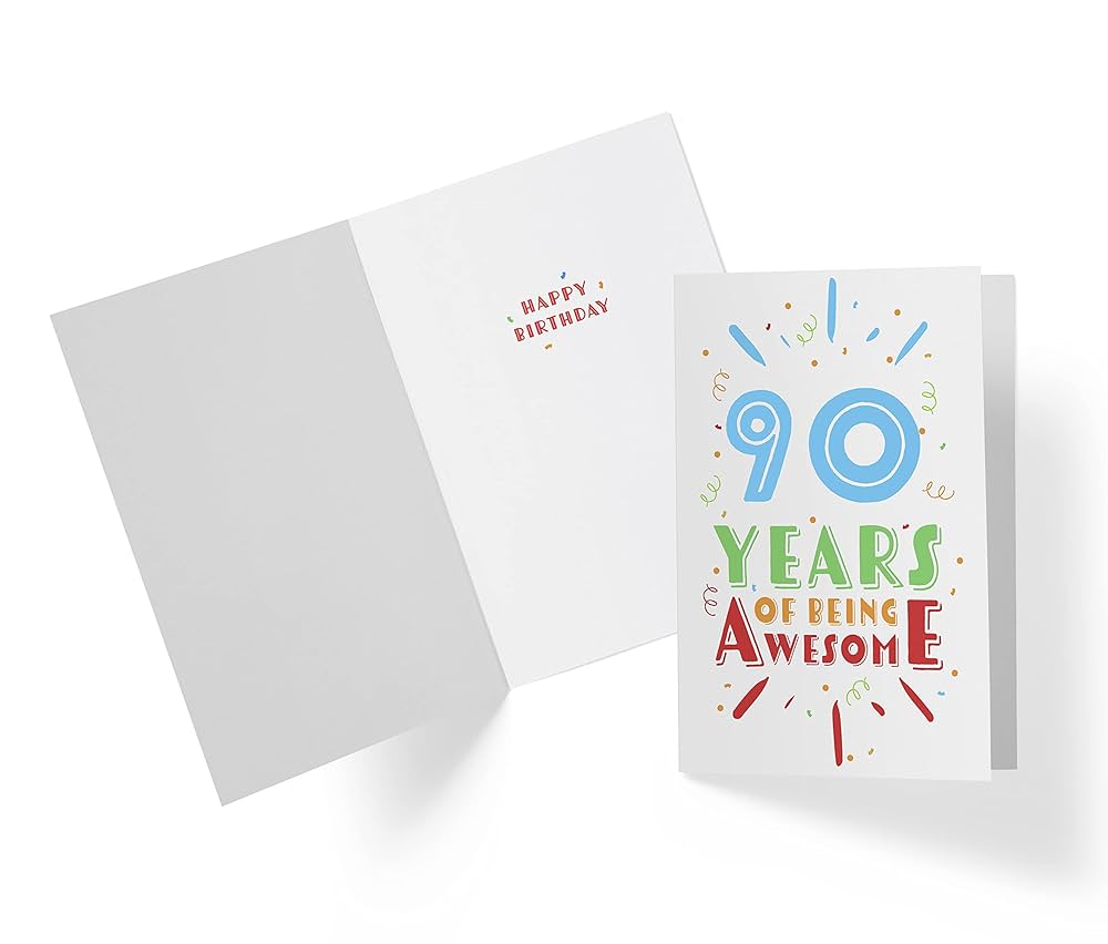 Amazon | Karto 90歳の誕生日カード 男女兼用 - L 5.5 x 8.5